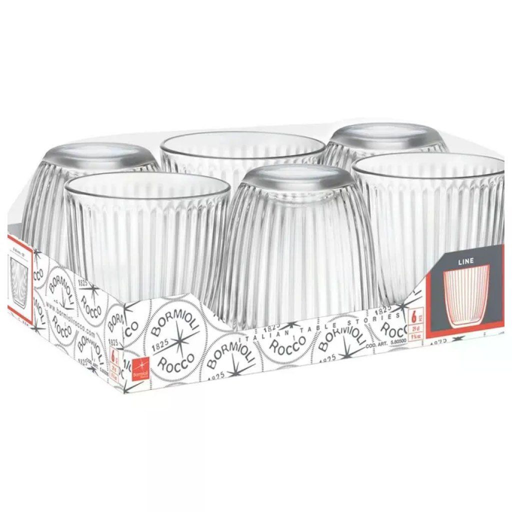 Bormioli Rocco Line Set 6 Bicchieri da Acqua in Vetro Trasparente, 29 cl