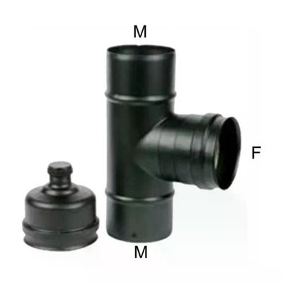 MARAL Gomito a T per Stufa a Pellet 8 cm Nero MARAL Gomito a T per Stufa a Pellet 8 cm Nero