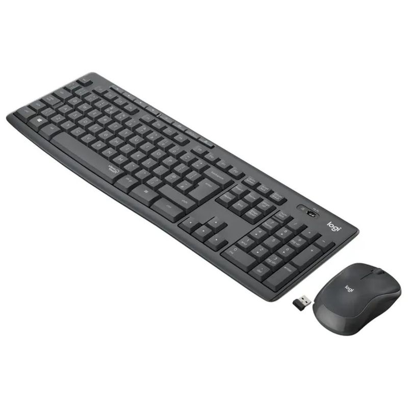 Logitech MK295 Kit Tastiera e Mouse Wireless SilentTouch Full-size QWERTY Italiano 1000 DPI colore Grafite