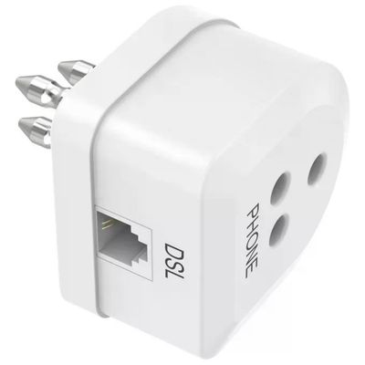 Hama Filtro ADSL con spina e presa tripolare, presa RJ11 6P4C Hama Filtro ADSL con spina e presa tripolare, presa RJ11 6P4C
