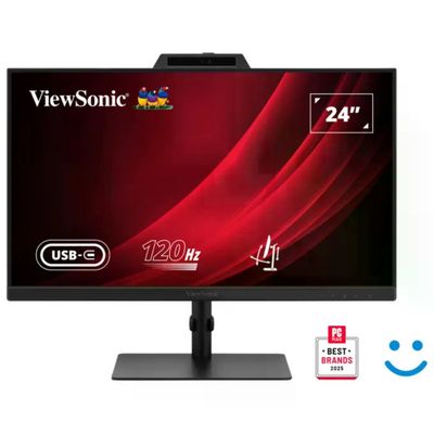 ViewSonic VG2441V Monitor per Videoconferenze 24'' IPS Full HD 1920x1080 120 Hz Webcam 5 MP USB