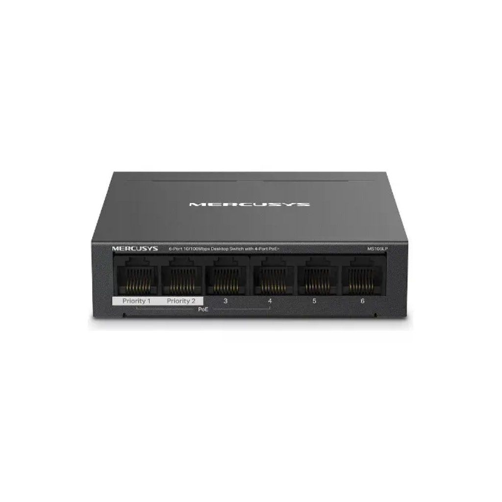 Mercusys MS106LP Switch Desktop 6 Porte 10-100Mbps 4 Porte PoE Metallo