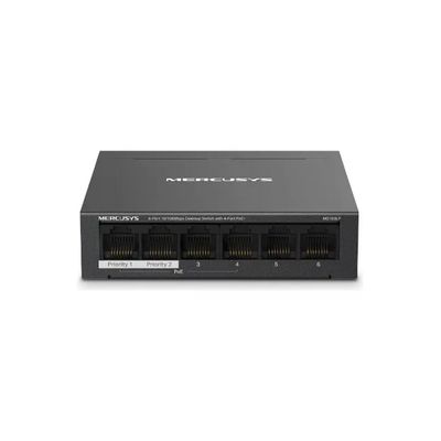 Mercusys MS106LP Switch Desktop 6 Porte 10-100Mbps 4 Porte PoE Metallo