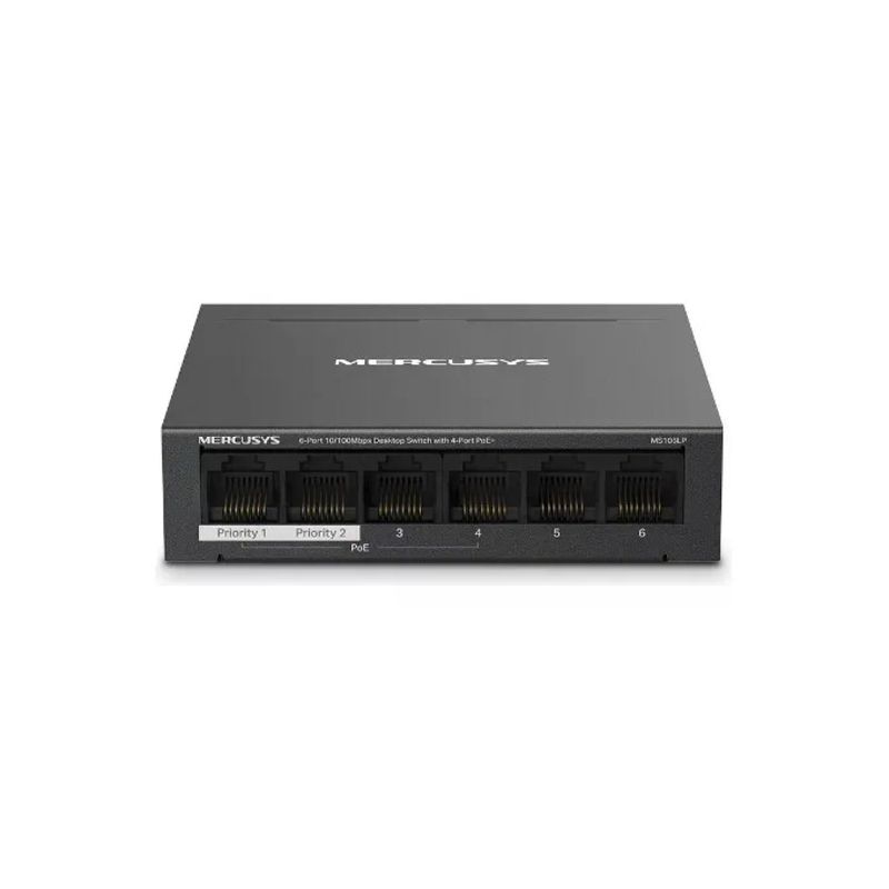 Mercusys MS106LP Switch Desktop 6 Porte 10-100Mbps 4 Porte PoE Metallo