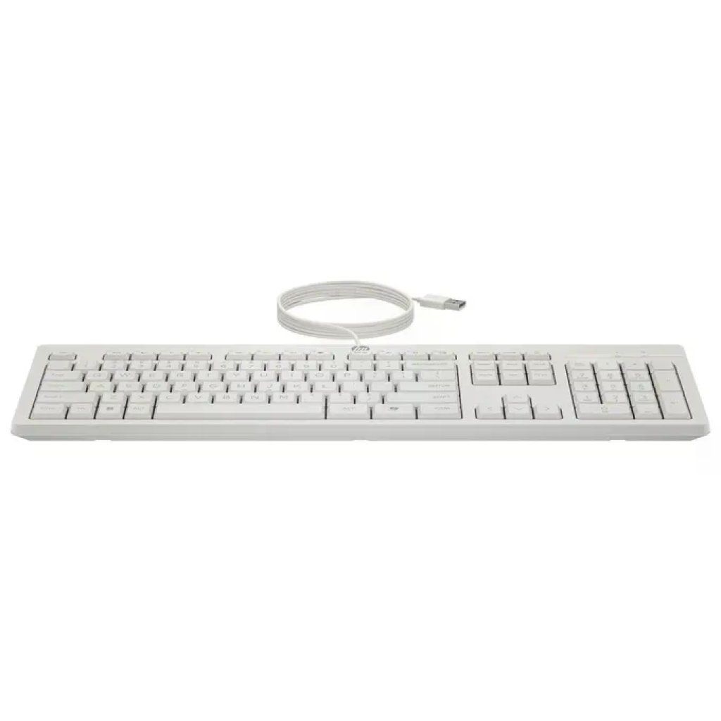 HP AW5S6AA 225 Wired Kit Tastiera Full-size e Mouse Ottico USB 1200 DPI Layout Italiano colore Bianco