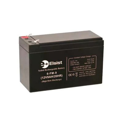 Elsist BT009R Batteria Ermetica Acido Piombo VRLA 12V 9Ah Ricaricabile per UPS e Antifurti colore Nero