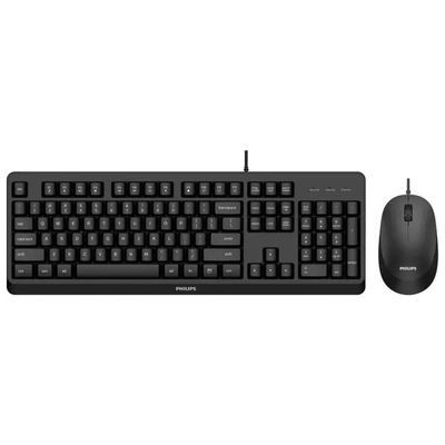 Philips SPT6207BL/34 Kit Tastiera e Mouse USB QWERTY Inglese Nero