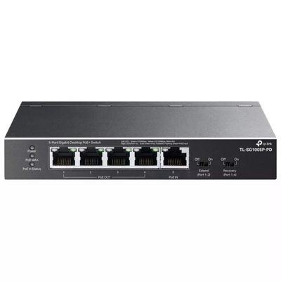 TP-Link TL-SG1005P-PD Switch Desktop 5 Porte Gigabit Ethernet PoE+ PoE++ 66W Fanless colore Nero TP-Link TL-SG1005P-PD Switch Desktop 5 Porte Gigabit Ethernet PoE+ PoE++ 66W Fanless colore Nero