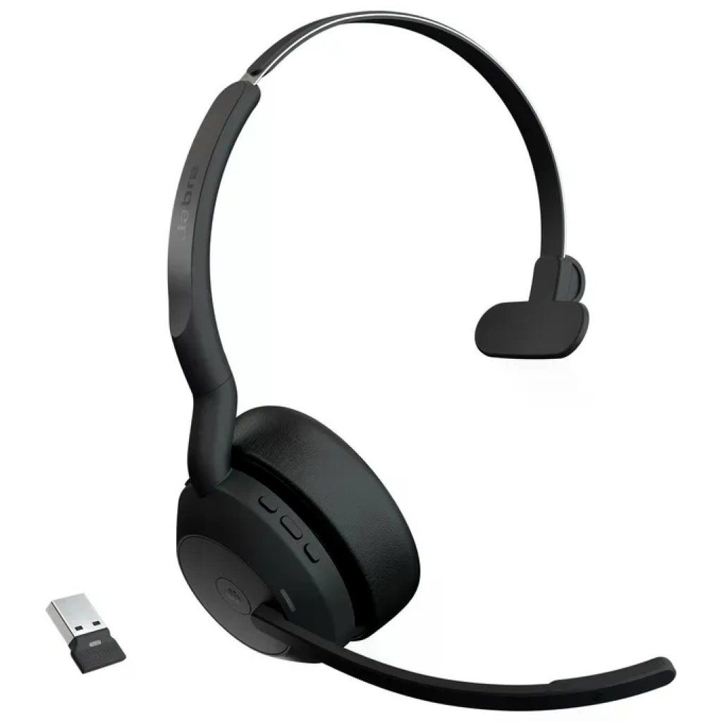 Jabra Evolve2 55 cuffia wireless mono con ANC, Bluetooth e ricevitore USB-A
