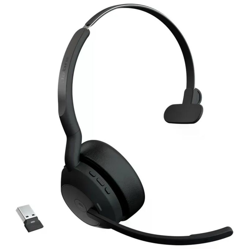 Jabra Evolve2 55 cuffia wireless mono con ANC, Bluetooth e ricevitore USB-A