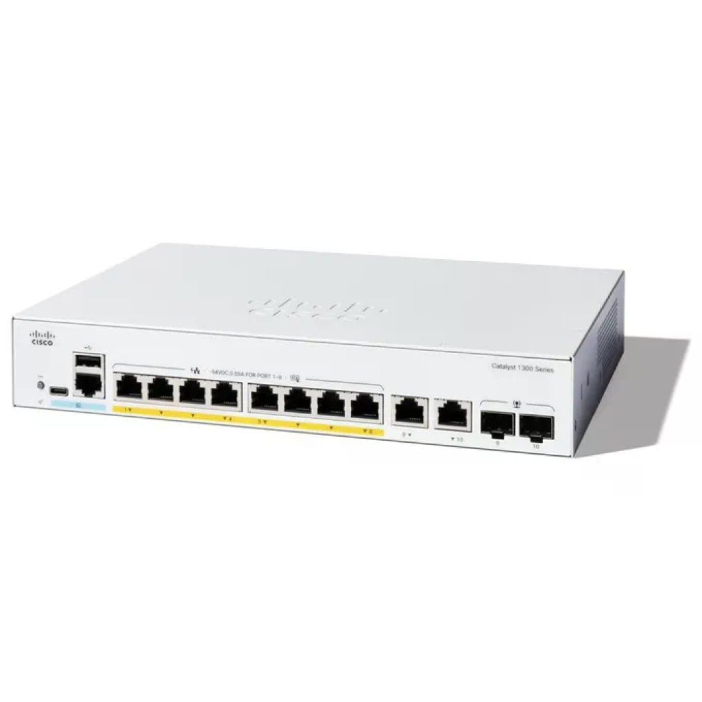 Cisco C1300-8P-E-2G Switch Gestito Gigabit Ethernet 8 Porte PoE 2 Porte SFP Catalyst 1300-8P-E-2G Cisco C1300-8P-E-2G Switch Gestito Gigabit Ethernet 8 Porte PoE 2 Porte SFP Catalyst 1300-8P-E-2G