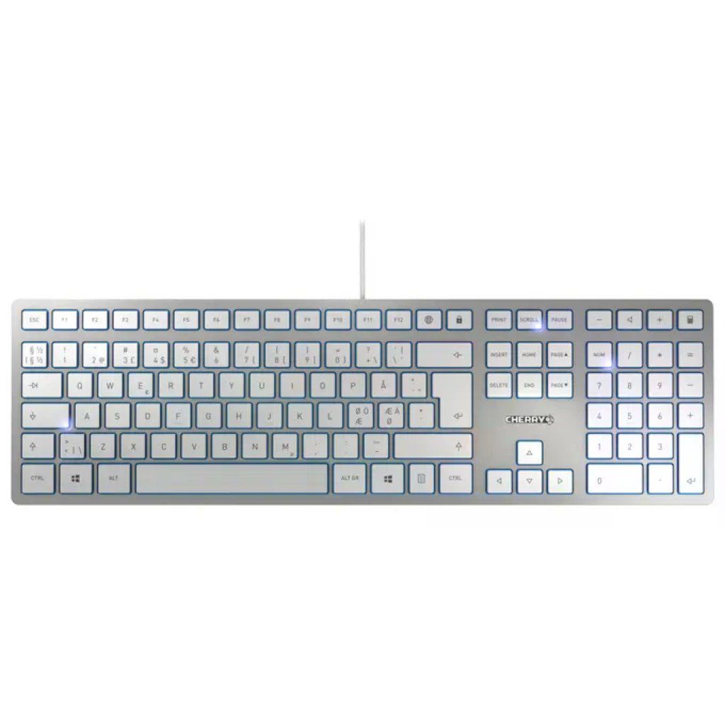 Cherry JK-1600PN-1 Tastiera KC 6000 SLIM QWERTY Nordico USB Argento Bianco Cherry JK-1600PN-1 Tastiera KC 6000 SLIM QWERTY Nordico USB Argento Bianco