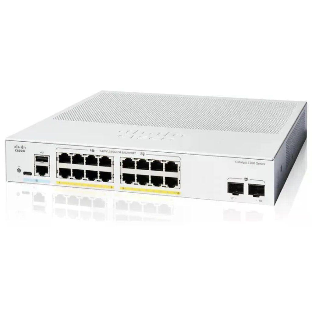 Cisco C1200-16P-2G Catalyst 1200-16P-2G Smart Switch 16 Porte GE PoE+ 2 SFP