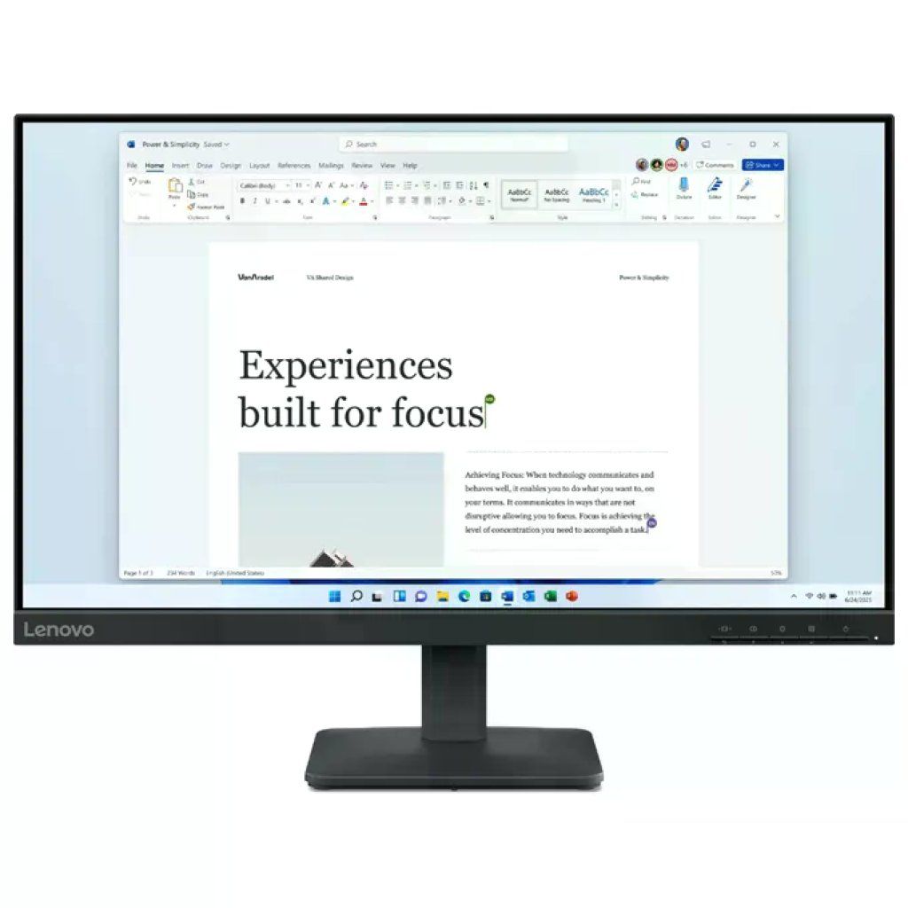 Lenovo 68C2KAC1I5 L24-4e Monitor PC 23.8'' Full HD IPS 100Hz 1920x1080 VGA HDMI colore Nero