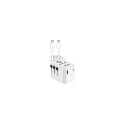 Karma Adattatore da Viaggio CC 9602USBC con Cavetto USB C Bianco