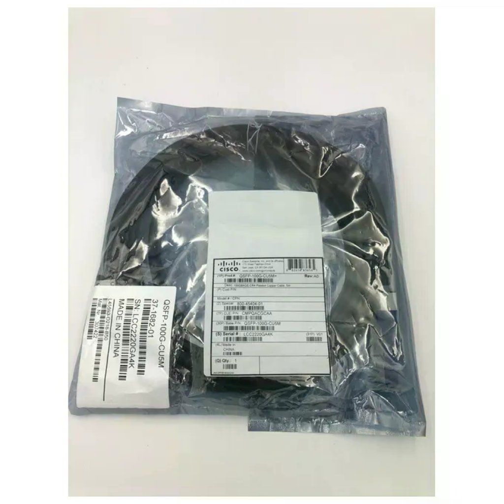 Cisco QSFP-100G-CU5M= Cavo in Rame Passivo QSFP-100G-CU5M 100GBASE-CR4 5m Grigio