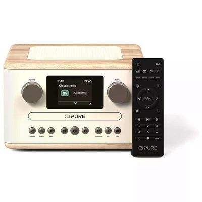 PURE CLASSIC C-D4 Radio DAB+/FM con Lettore CD e Bluetooth 5.3, 15 W, Bianco Cotone