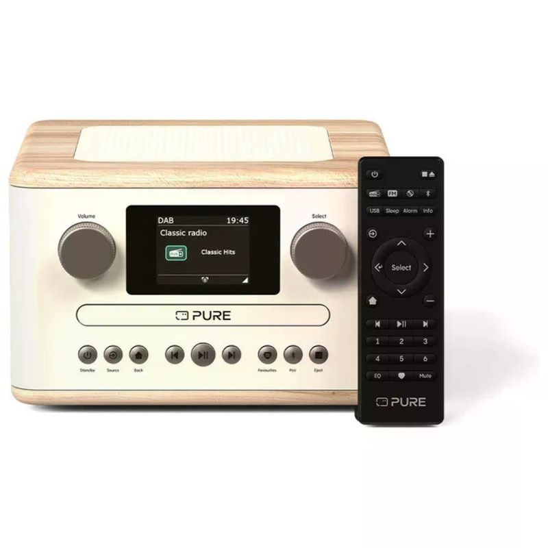 PURE CLASSIC C-D4 Radio DAB+/FM con Lettore CD e Bluetooth 5.3, 15 W, Bianco Cotone
