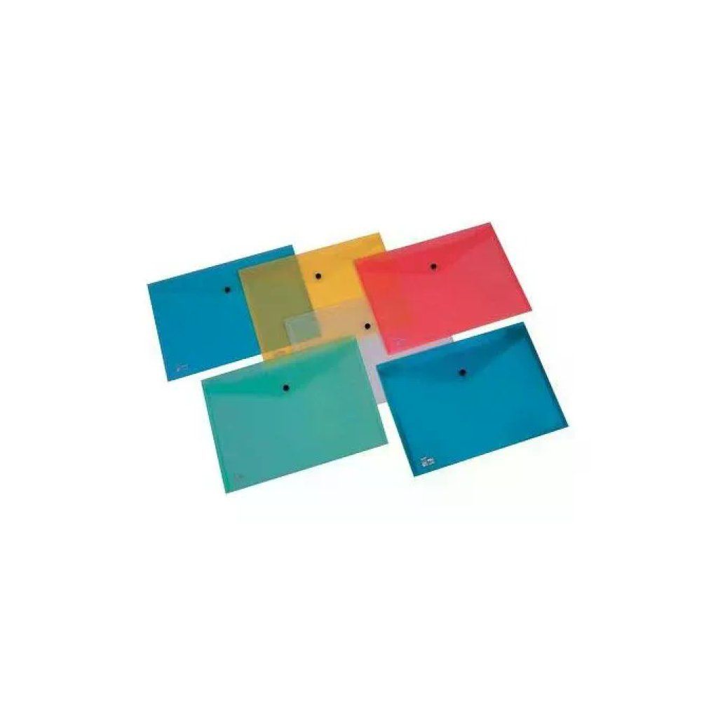 King Mec 111318 – Set 5 buste portadocumenti A4 con bottone, trasparenti King Mec 111318 – Set 5 buste portadocumenti A4 con bottone, trasparenti