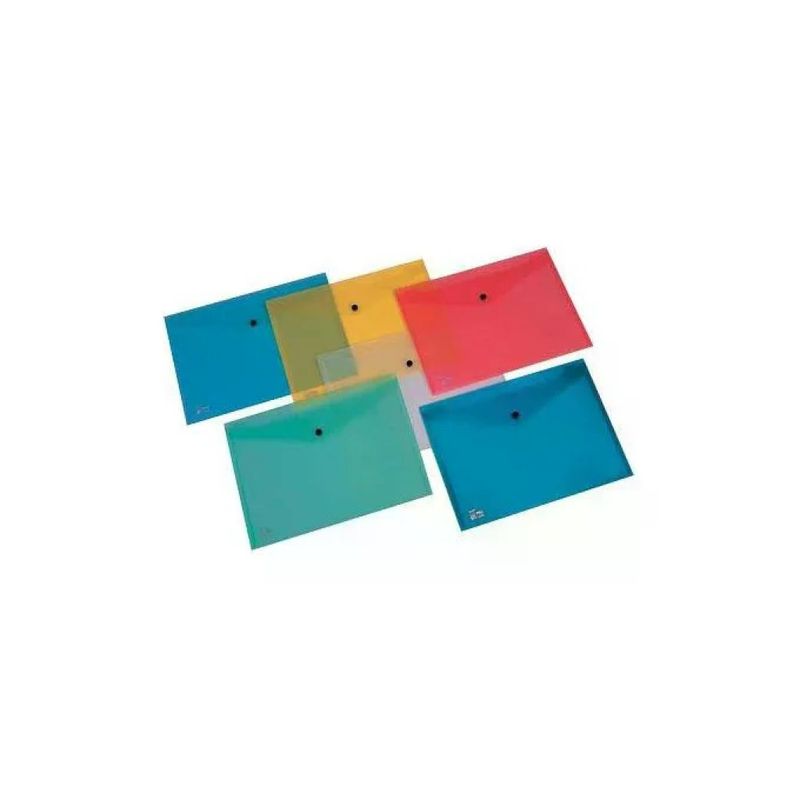 King Mec 111318 – Set 5 buste portadocumenti A4 con bottone, trasparenti King Mec 111318 – Set 5 buste portadocumenti A4 con bottone, trasparenti