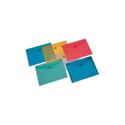 King Mec Buste Portadocumenti A4 con Bottone, 5 Pezzi King Mec Buste Portadocumenti A4 con Bottone, 5 Pezzi