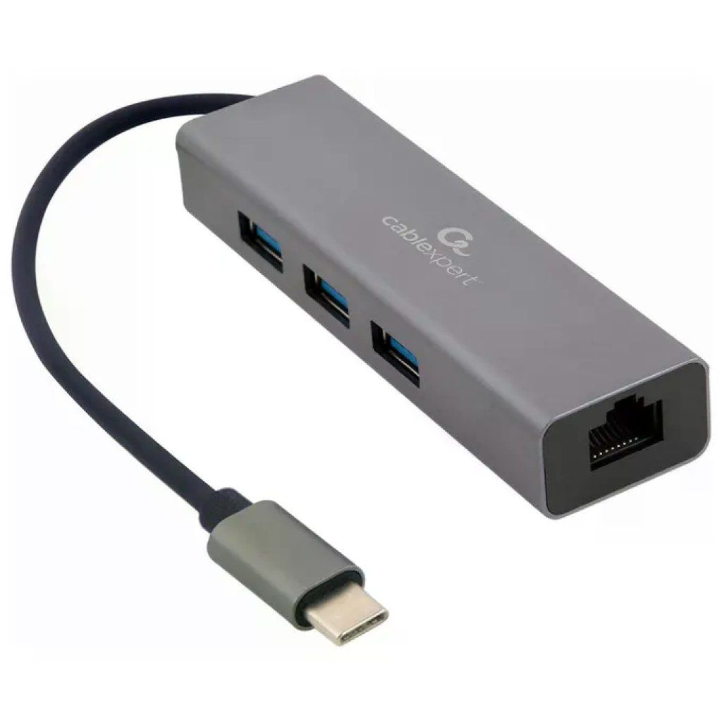 Gembird A-CMU3-LAN-01 Hub USB-C 3 porte con Ethernet Gigabit Gembird A-CMU3-LAN-01 Hub USB-C 3 porte con Ethernet Gigabit