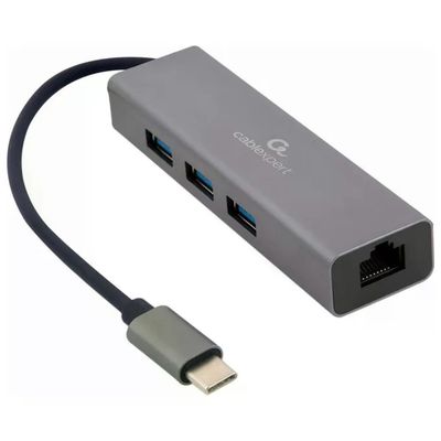 Gembird A-CMU3-LAN-01 Hub USB-C 3 porte con Ethernet Gigabit