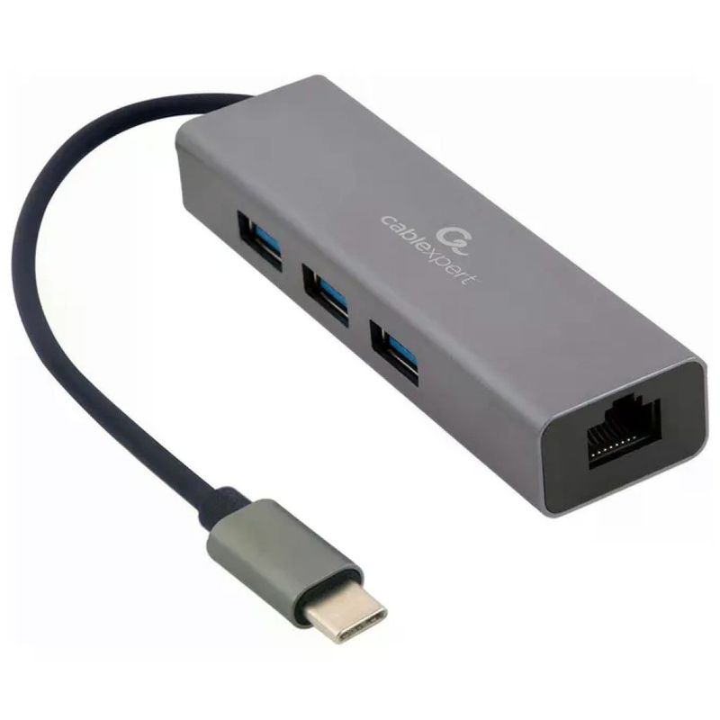 Gembird A-CMU3-LAN-01 Hub USB-C 3 porte con Ethernet Gigabit