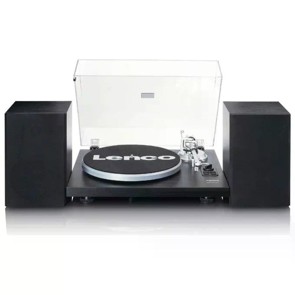 Lenco LS-500 Giradischi Bluetooth Hi-Fi con Altoparlanti Esterni, Nero