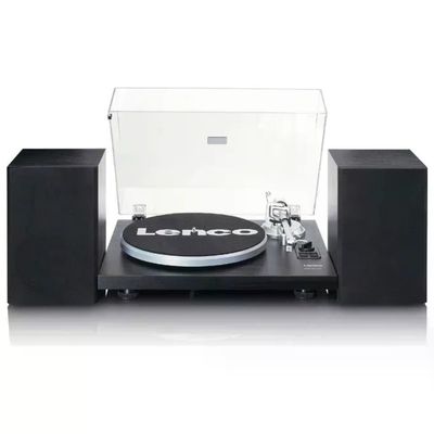 Lenco LS-500 Giradischi Bluetooth Hi-Fi con Altoparlanti Esterni, Nero