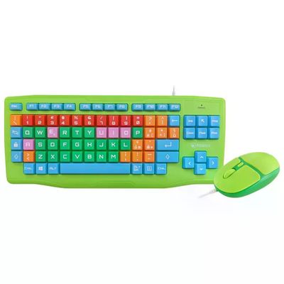 Atlantis Land Edu Kids – Tastiera USB QWERTY Italiana con Mouse, Verde