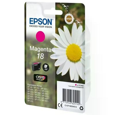 Epson C13T18034022 Margherita 18 Cartuccia Inkjet Claria Home 3,3 ml 180 pagine colore Magenta