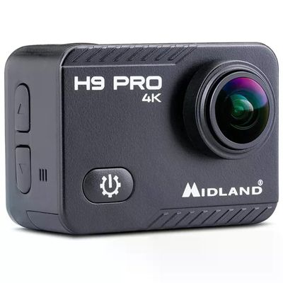 Midland H9 Pro Action Cam 4K 20 MP Wi-Fi impermeabile 30 m, display touch 2″, telecomando, nera
