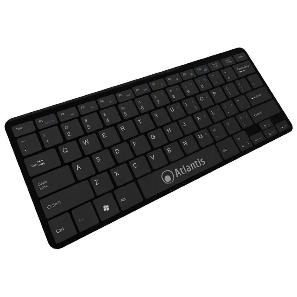 Atlantis Land Argo 900 – Tastiera Mini USB QWERTY Italiana, 78 tasti, nera