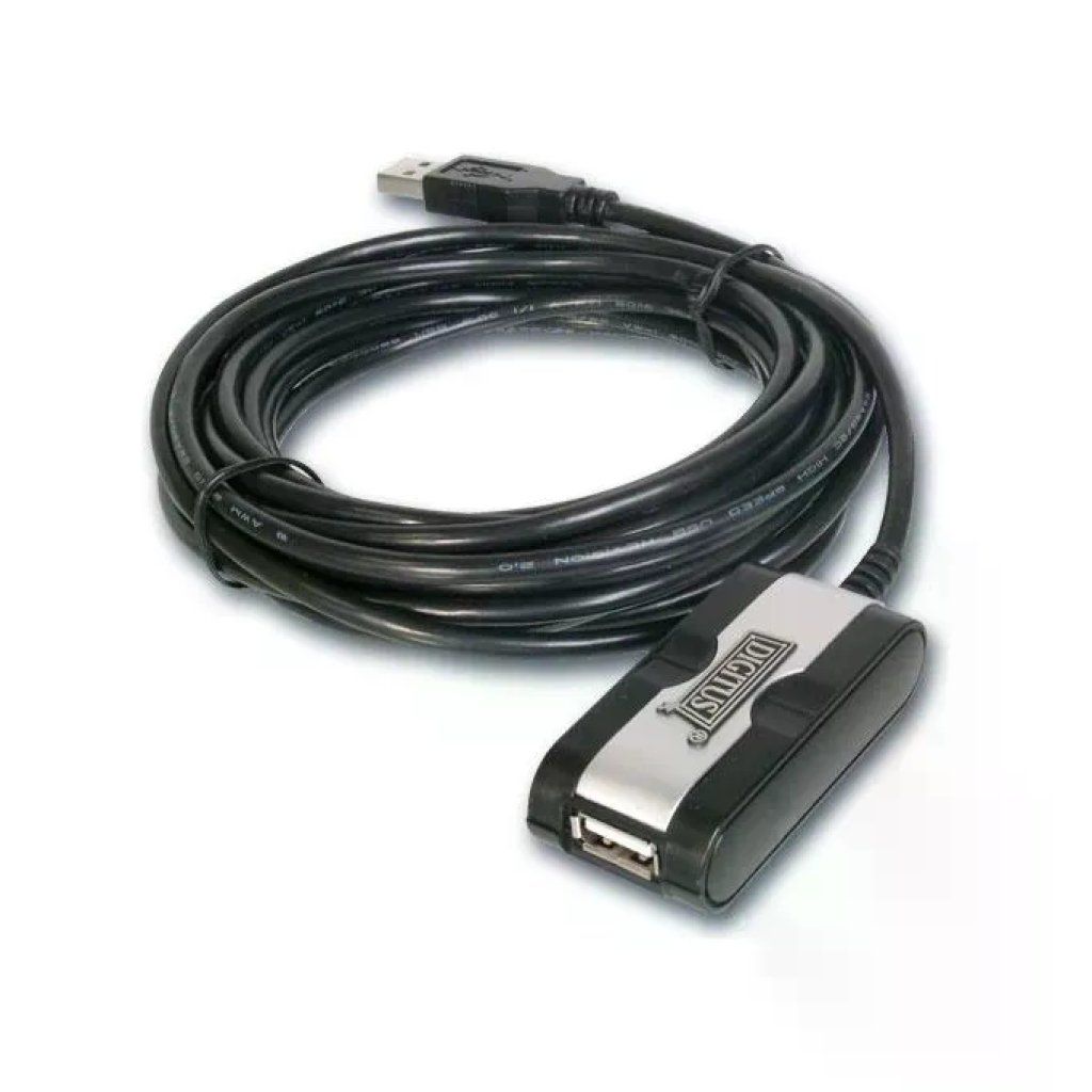 Digitus DA-70130-4 Cavo USB 2.0 Attivo Maschio-Femmina, 5 m, Nero