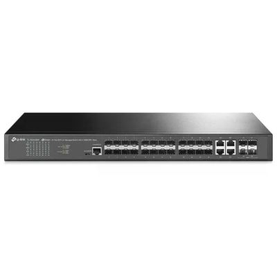 TP-Link SG3428XF Omada Switch Gestito L2+ 24 Porte SFP 4 Slot 10G SFP+ Montabile Rack 1U colore Nero TP-Link SG3428XF Omada Switch Gestito L2+ 24 Porte SFP 4 Slot 10G SFP+ Montabile Rack 1U colore Nero