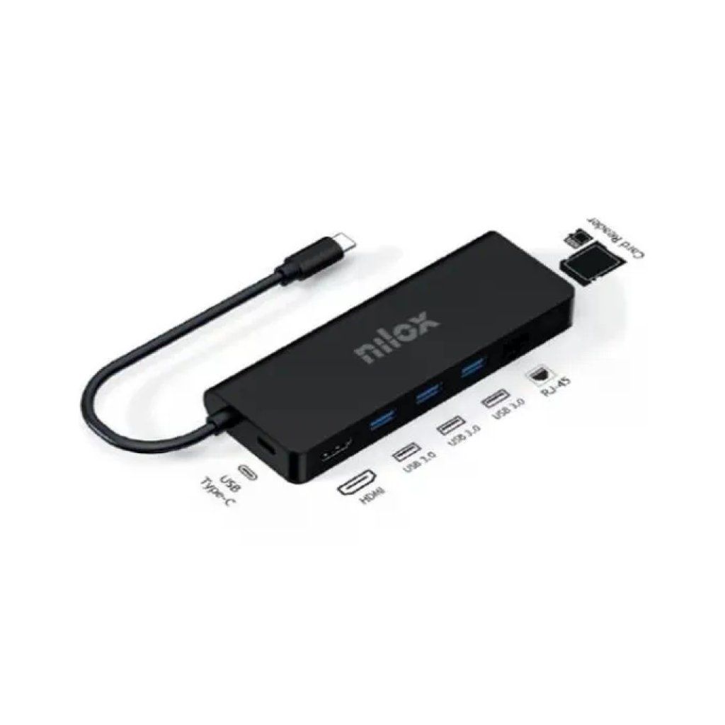 Nilox NXDSUSBC04 Dock USB-C 8 in 1 con HDMI 4K Nilox NXDSUSBC04 Dock USB-C 8 in 1 con HDMI 4K