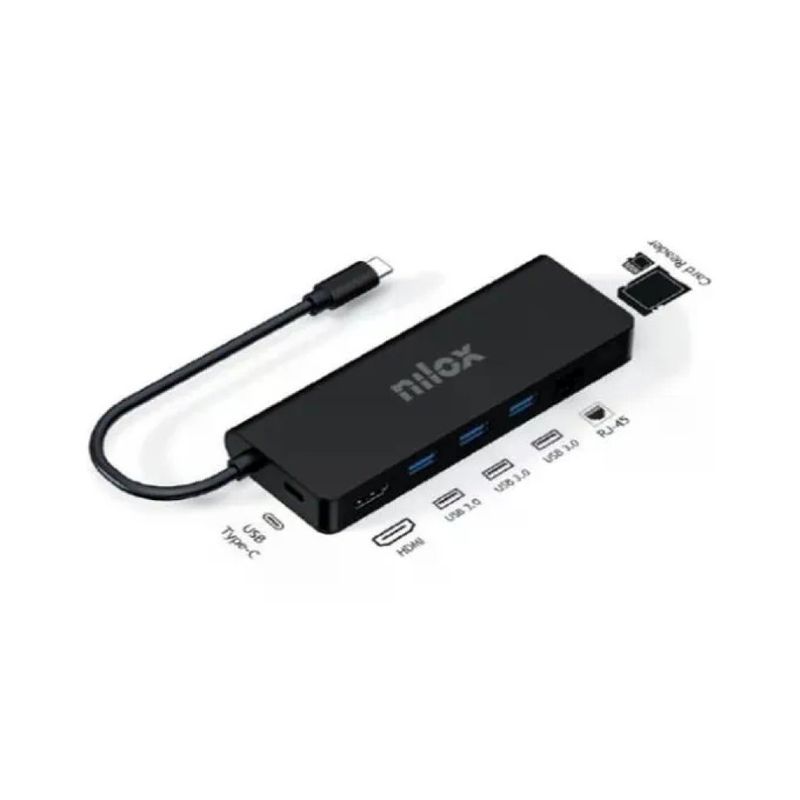 Nilox NXDSUSBC04 Dock USB-C 8 in 1 con HDMI 4K
