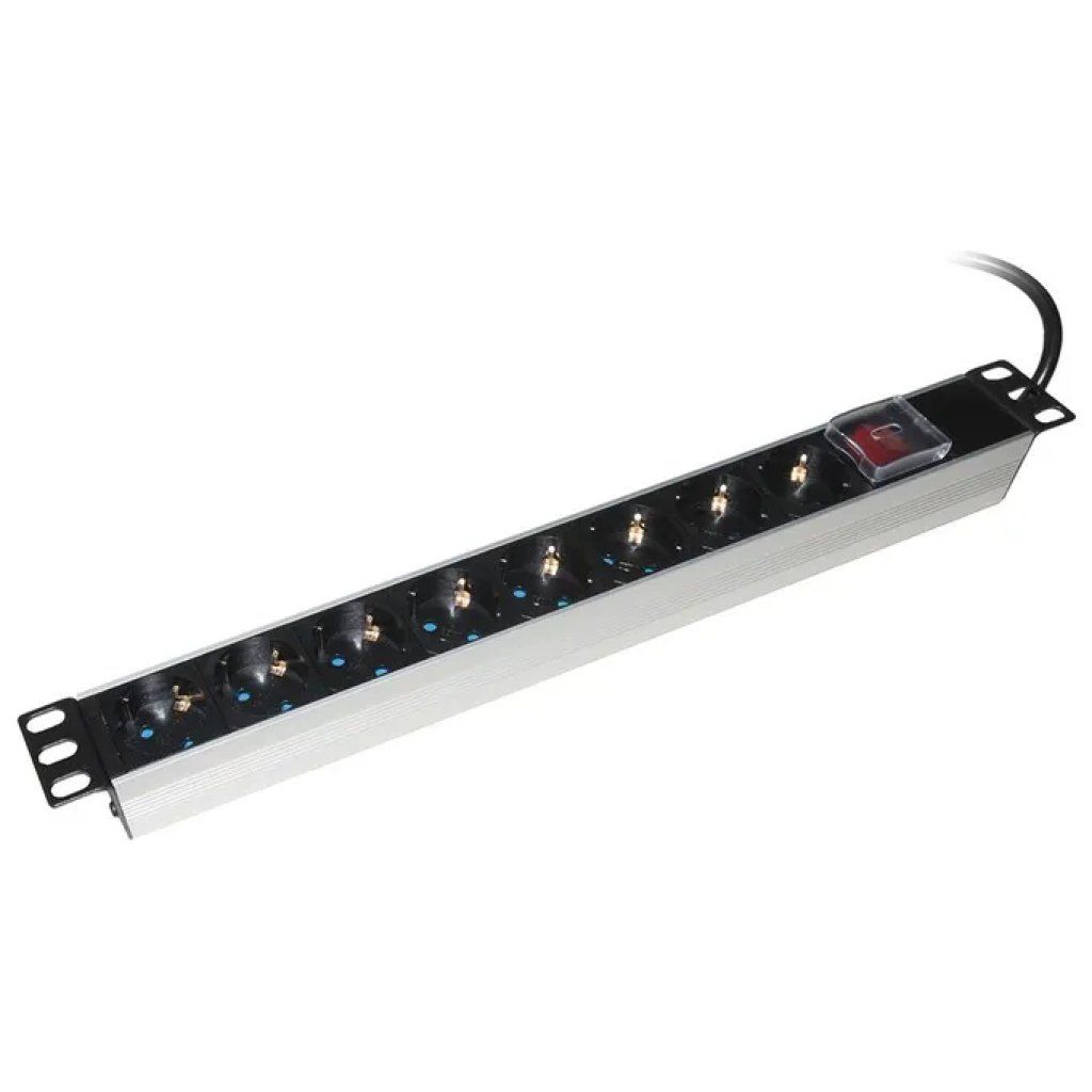LINK Multipresa Rack 19″ Link LKMP08S, 8 prese Schuko, 16 A, 3500 W, 1U, nera