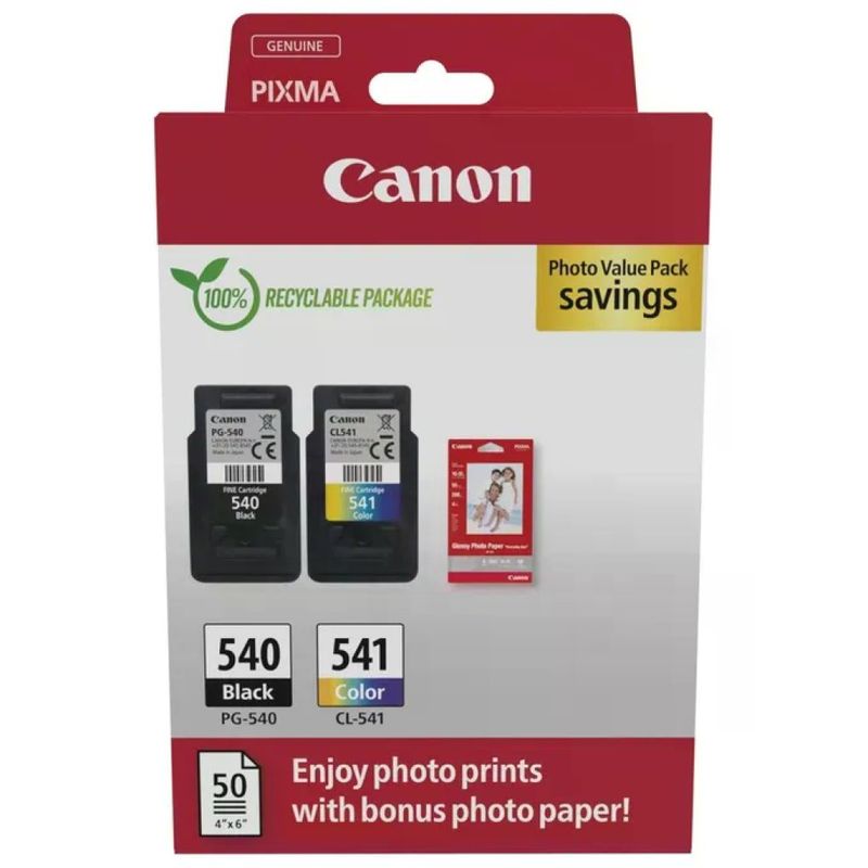 Canon 5225B013 Multipack PG-540 Nero e CL-541 Colore con Carta Fotografica 10x15 cm Canon 5225B013 Multipack PG-540 Nero e CL-541 Colore con Carta Fotografica 10x15 cm
