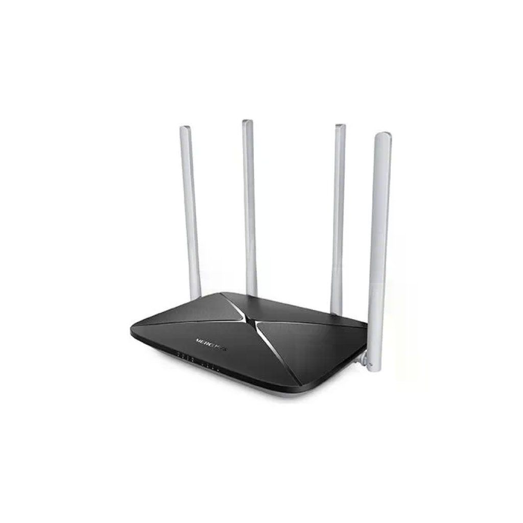 Mercusys AC12 Router Wi-Fi Dual Band AC1200, 4 Antenne, Nero