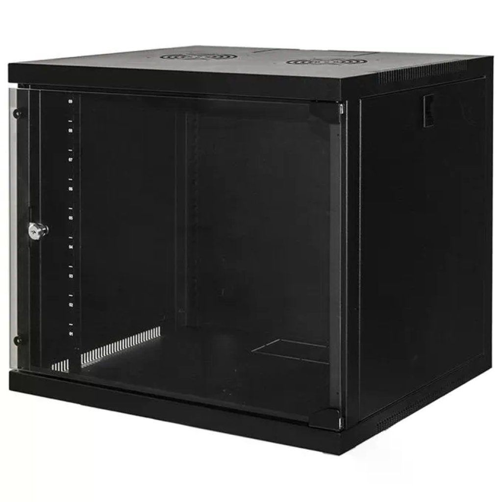 Link Accessori LK1909UN Armadio Rack 19'' Da Parete 9U 50 Kg Porta Vetro Temperato colore Nero
