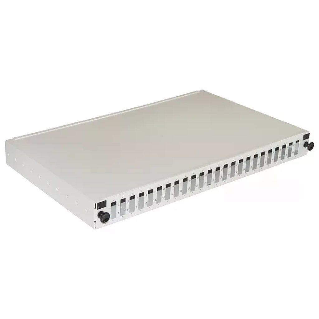 LINK LK24FOD Pannello Fibra Ottica Rack 19” 1U, 24 Porte SC Duplex, Profondità 25 cm, Grigio