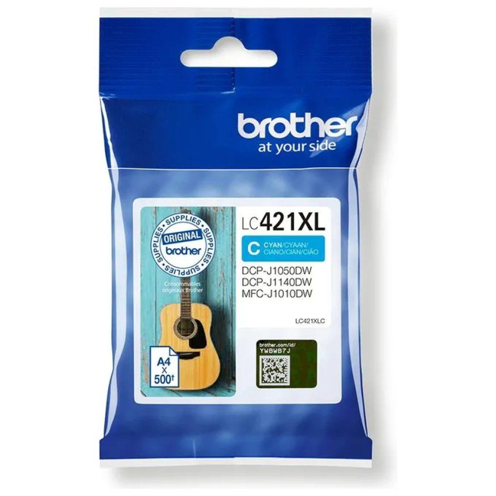 Brother LC421XLC Cartuccia Ciano Originale XL – Fino a 500 pagine