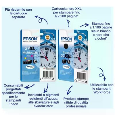 Epson 27XXL DURABrite Ultra – Cartuccia Nero Originale, 34,1 ml
