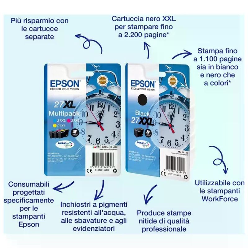 Epson 27XXL DURABrite Ultra – Cartuccia Nero Originale, 34,1 ml