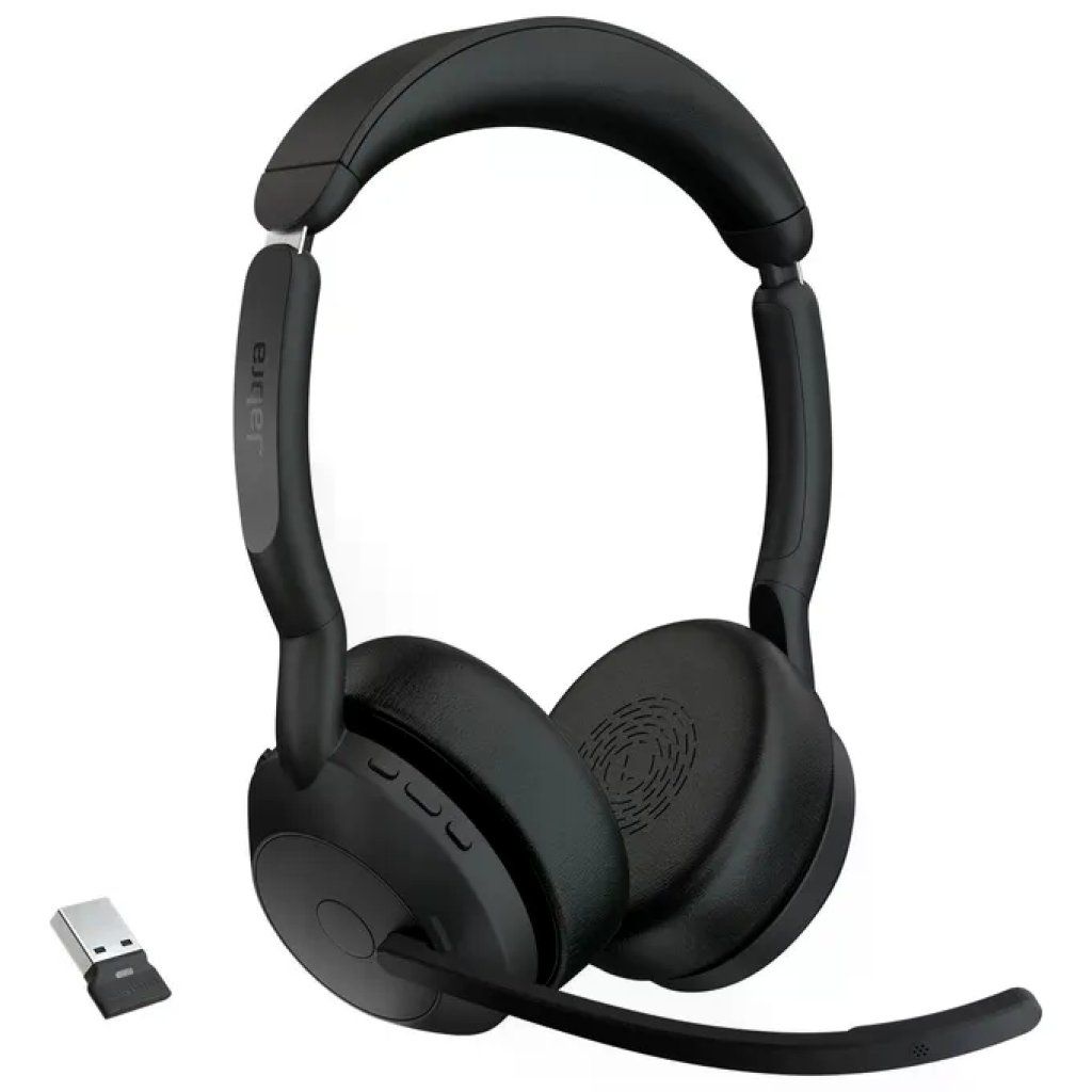 Jabra Evolve2 55 Cuffie Wireless Stereo con ANC e Base di Ricarica, Nere
