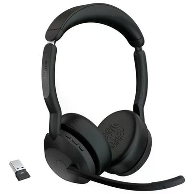 Jabra Evolve2 55 Cuffie Wireless Stereo con ANC e Base di Ricarica, Nere