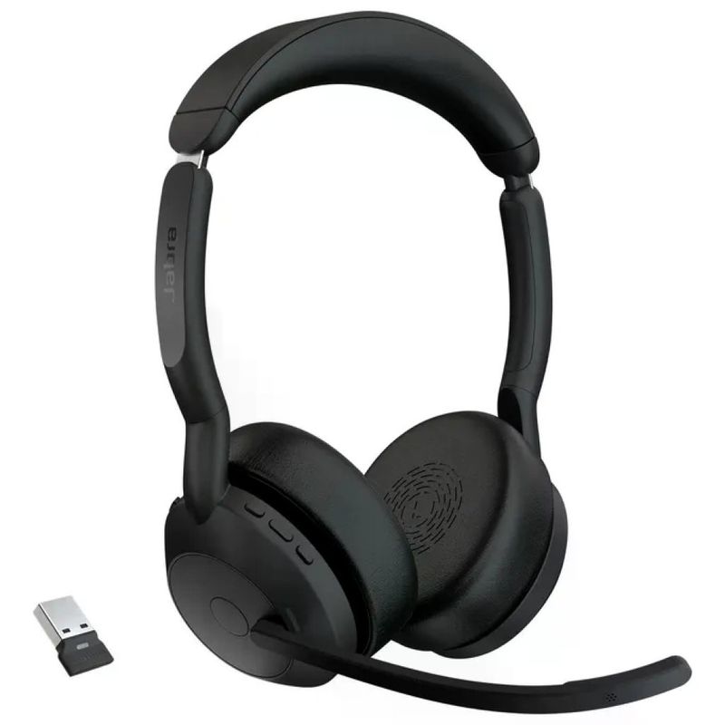 Jabra Evolve2 55 Cuffie Wireless Stereo con ANC e Base di Ricarica, Nere