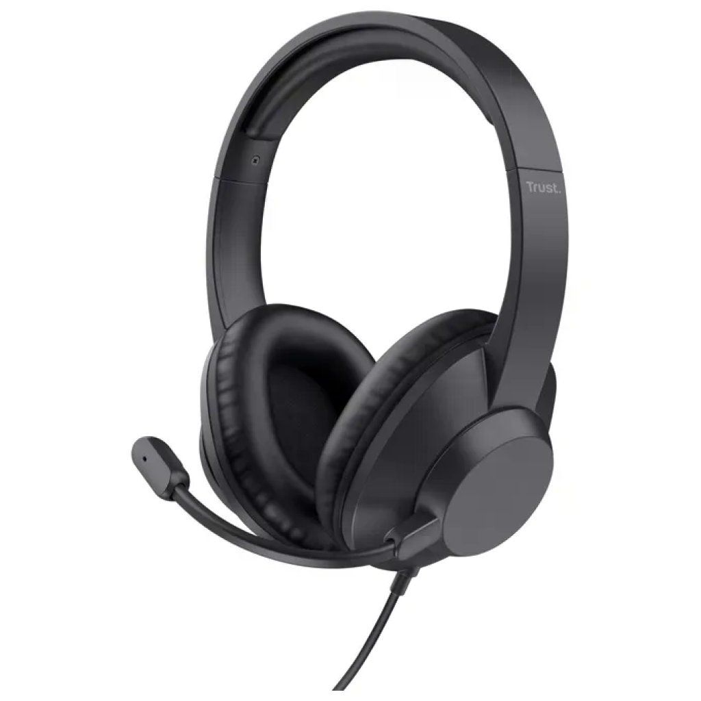 Trust Ayda Max 25461 – Cuffie USB cablate over-ear con microfono, nere